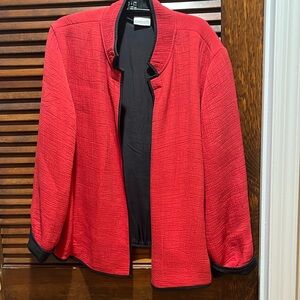 Chico’s size 2 jacket red with black piping